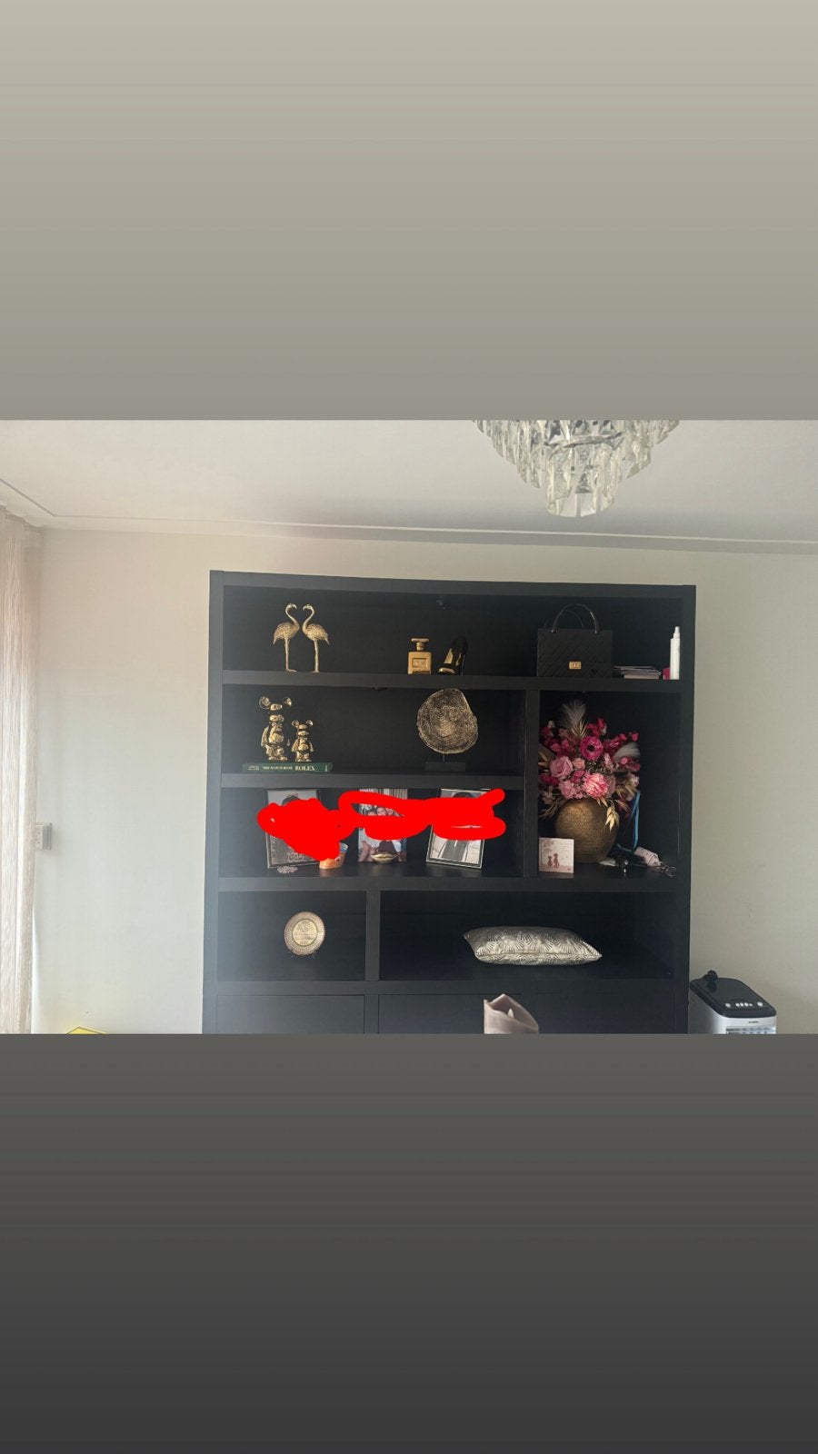 Mooie zwarte vakkenkast, Huis en Inrichting, Kasten | Boekenkasten, Ophalen, 200 cm of meer, 150 tot 200 cm, Zo goed als nieuw