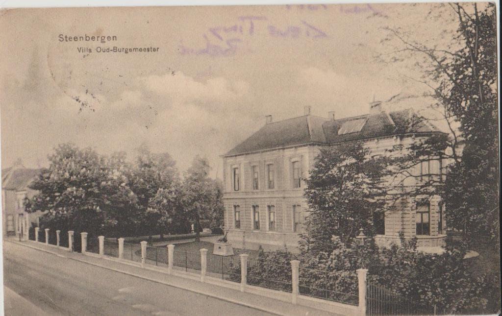 steenbergen villa woning oud-burgemeester, Verzamelen, Ansichtkaarten | Nederland, Ophalen of Verzenden, Voor 1920, Gelopen, Noord-Brabant