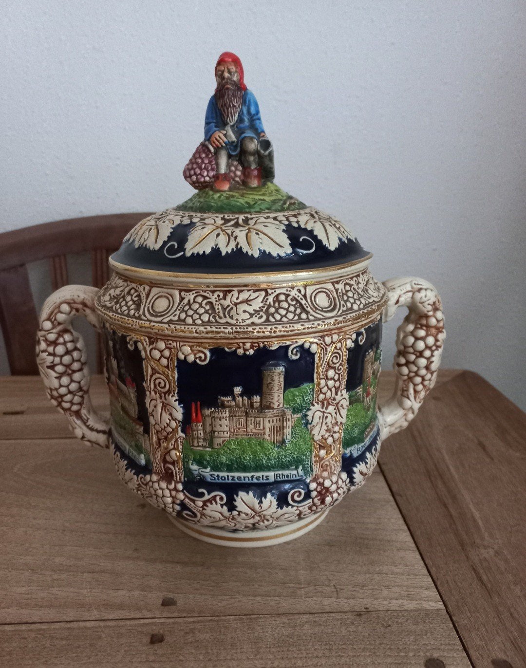 Vintage Westerwald steengoed punchbowl., Ophalen