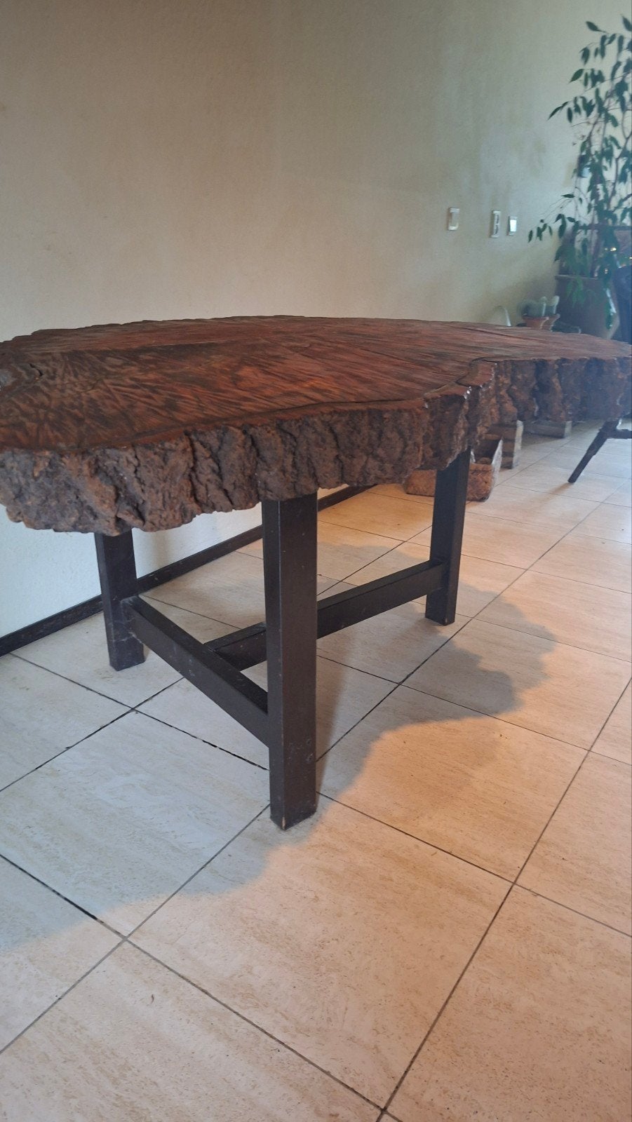 Unieke Massieve Boomstam Eetkamertafel – 15cm Dik Blad! (Bli, Ophalen, 100 tot 150 cm, 50 tot 100 cm, Overige vormen