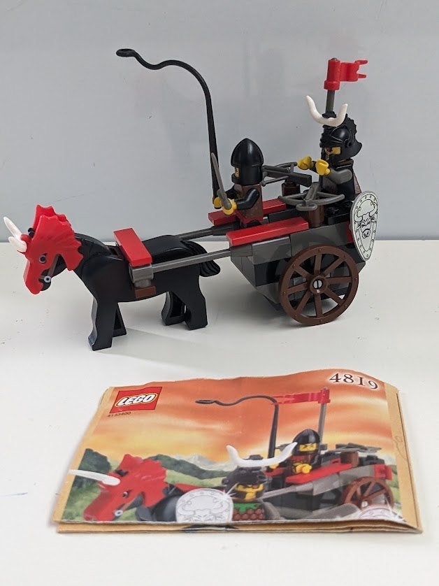 3x Lego 4819 Bulls' Attack Wagon / Knights' Kingdom I, Gebruikt, Lego, Ophalen of Verzenden, Compleet