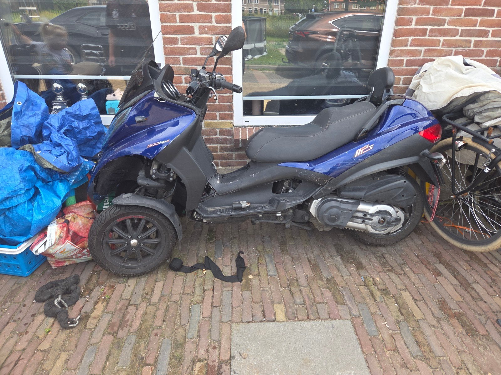 Piaggio MP3 500 cc sport  Motorscooter - Blauw, Ophalen of Verzenden, Gebruikt, Benzine, Piaggio