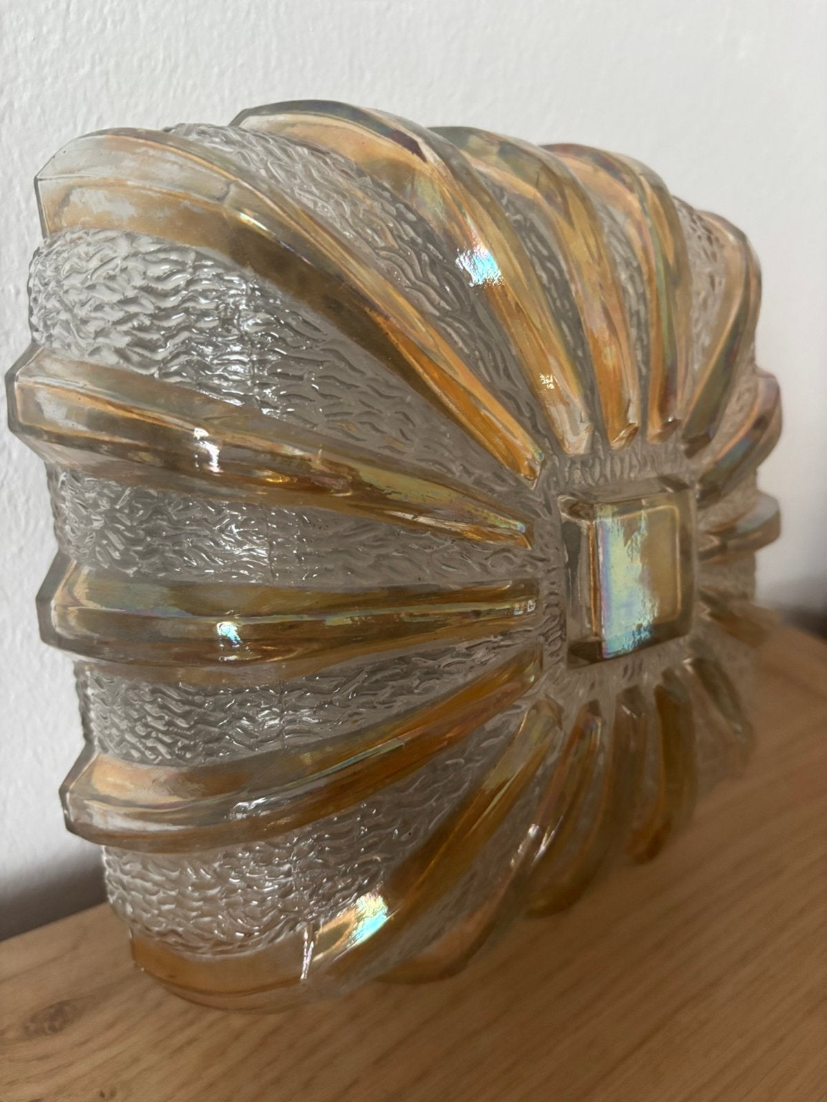 vintage plafonniere zwaar lamp lampen plafondlamp glas, Ophalen