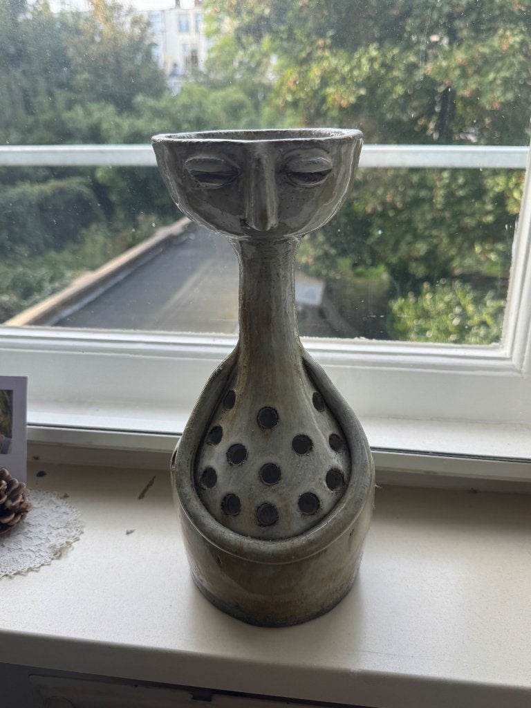 Signed French ceramic vase, Robert Chiazzo Bormes, Nieuw, Ophalen of Verzenden, Geschikt voor droogbloemen, 30 cm