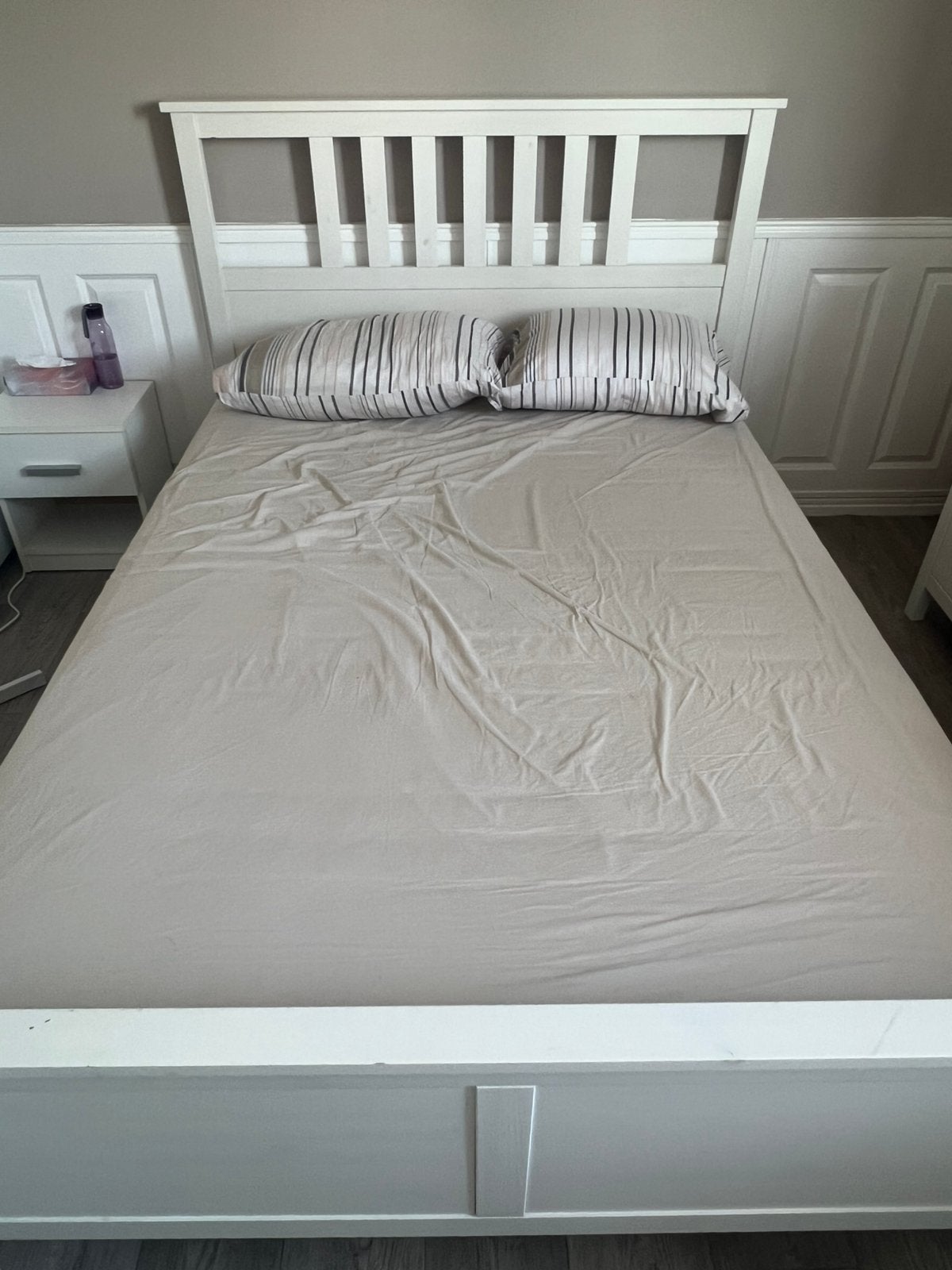 Ikea hemnes bed 140*200 with mattress, Ophalen, Wit, Tweepersoons, 140 cm