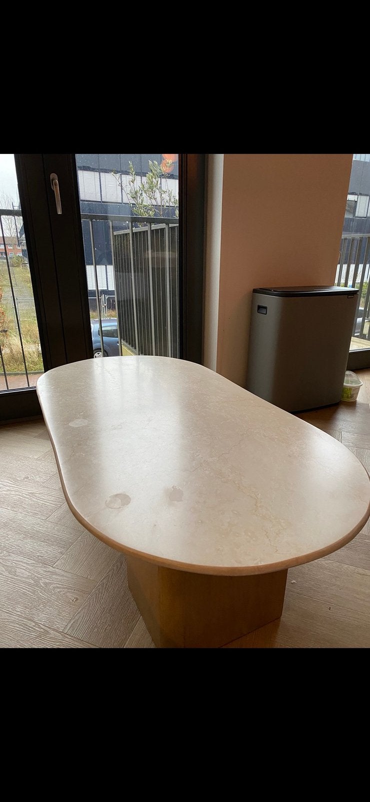 Salontafel marmer, Huis en Inrichting, Tafels | Salontafels, 100 tot 150 cm, Zo goed als nieuw, Rechthoekig, 50 tot 100 cm