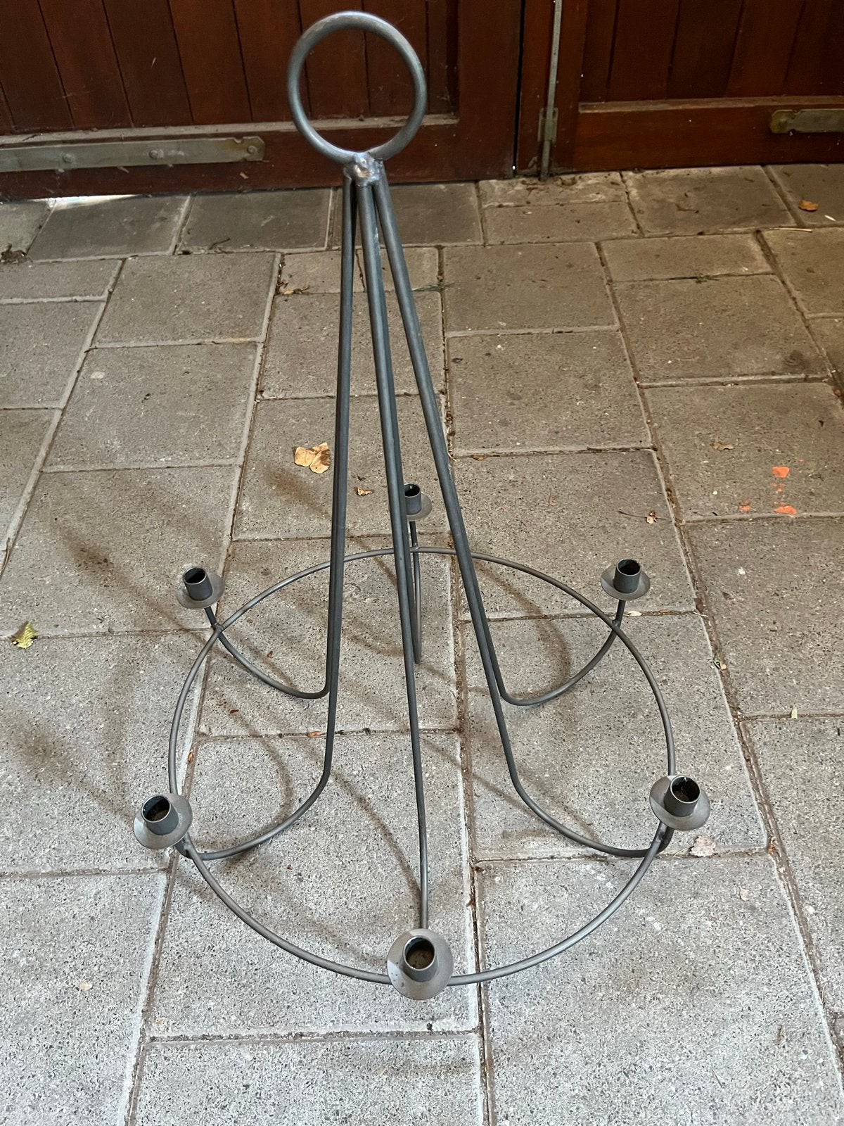 Metalenkandelaar voor 6 kaarsen, Antiek en Kunst, Ophalen, Overige materialen