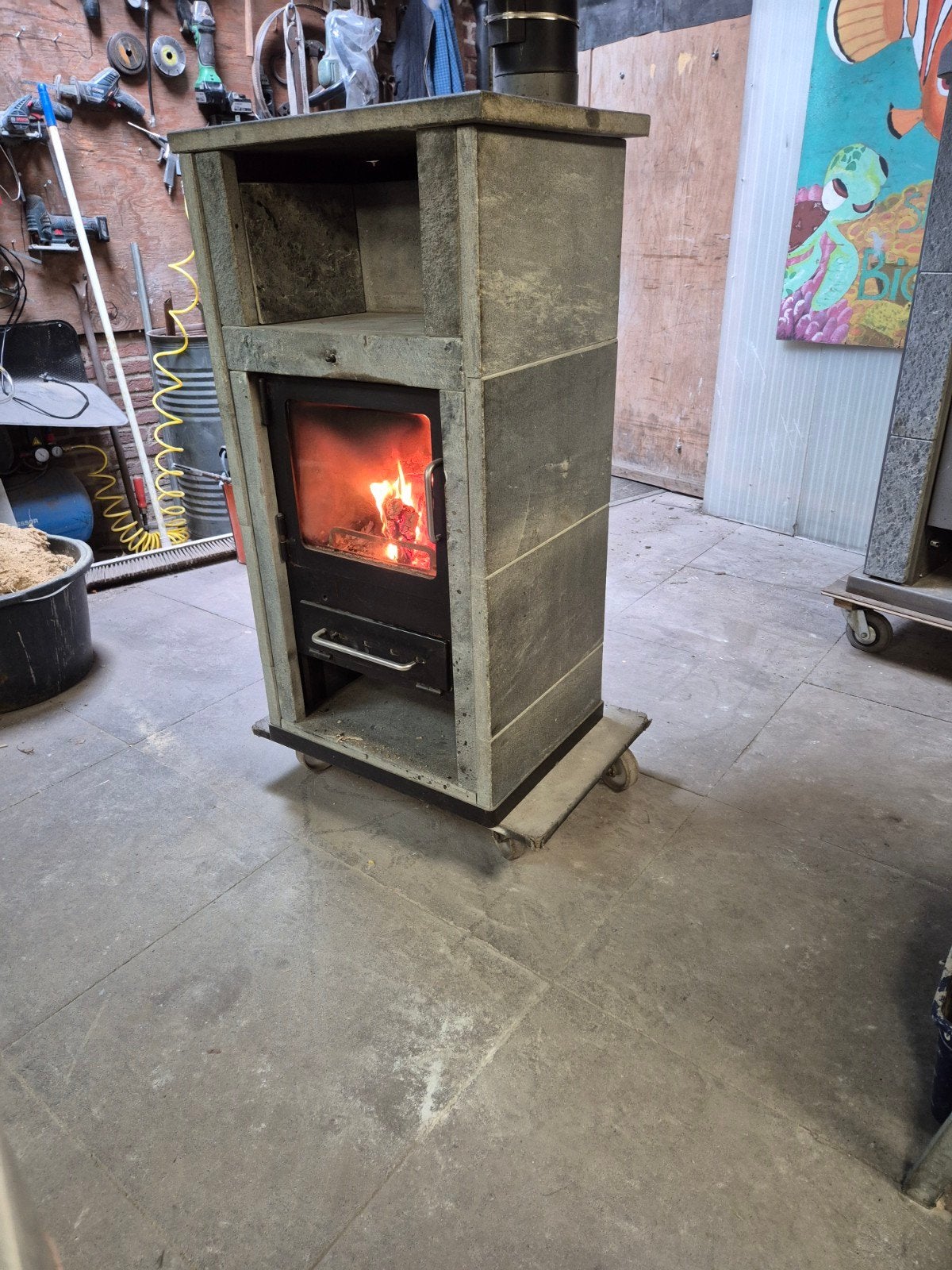 speksteen kachel 5 kw, Ophalen, Gebruikt, Hout, Houtkachel