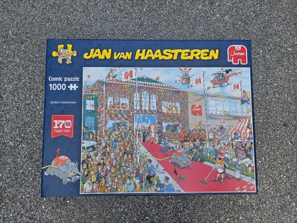 Jan van Haasteren puzzel 1000 stukjes, jumbo's anniversary, Ophalen of Verzenden, 500 t/m 1500 stukjes, Zo goed als nieuw, Legpuzzel