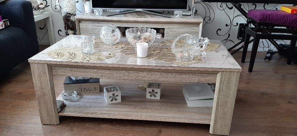 Salontafel+TV meubel, Ophalen, Gebruikt, 100 tot 150 cm, 50 tot 100 cm