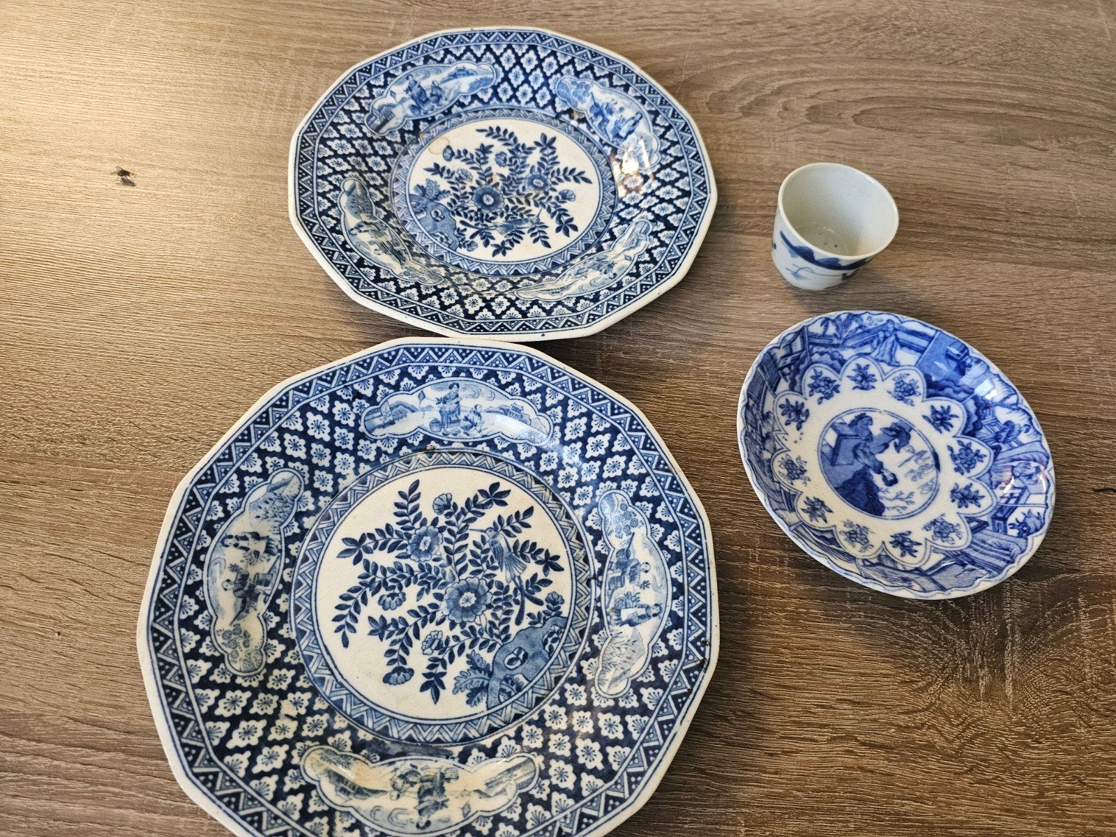 Vintage Delfts Blauw Servies - Borden en Kommetje, Ophalen