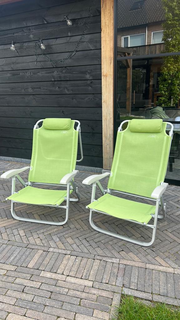 Strandstoelen tuinstoelen verstelbaar base camp, Ophalen, Gebruikt, Verstelbaar
