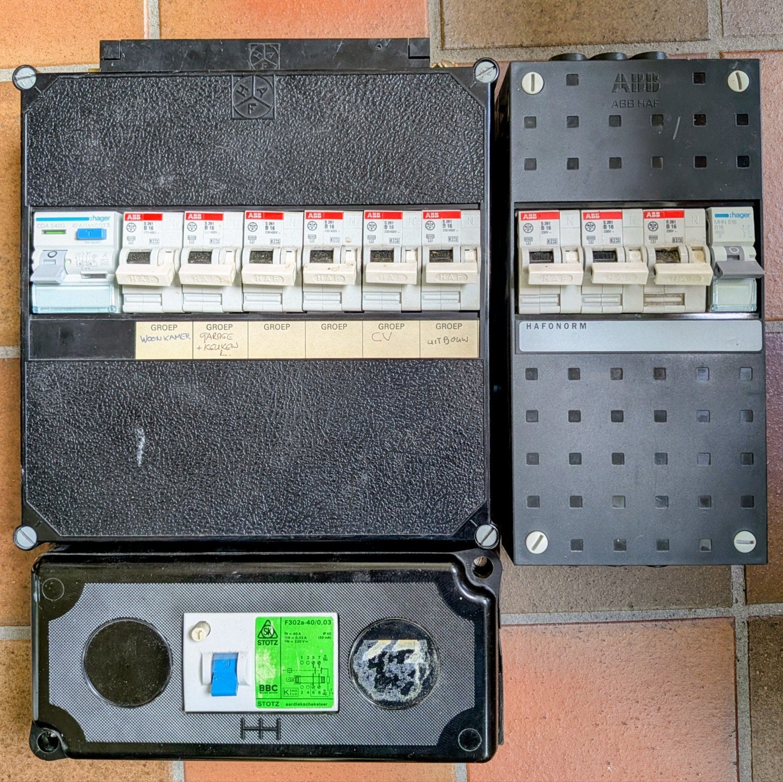 ABB 1-fase groepenkast met 2 aardlek en 10 automaten, Ophalen of Verzenden, Gebruikt, ABB, Groepenkast