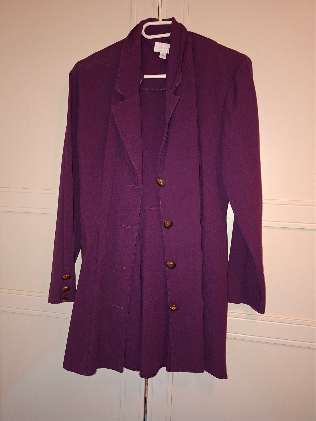 Vintage Hennes Collectie Blazer Jurkje Maat 36, Paars, Ophalen of Verzenden, Maat 36 (S), Gedragen
