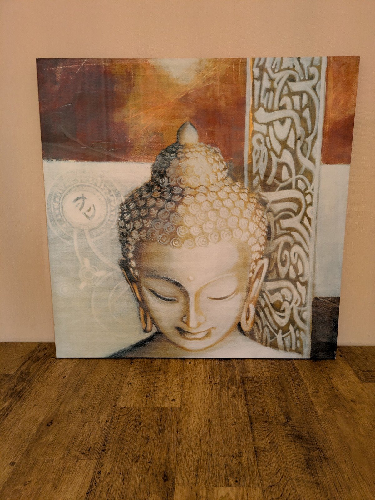 Boeddha canvas 100x100 cm, Ophalen, Gebruikt, Schilderij, 100 tot 125 cm