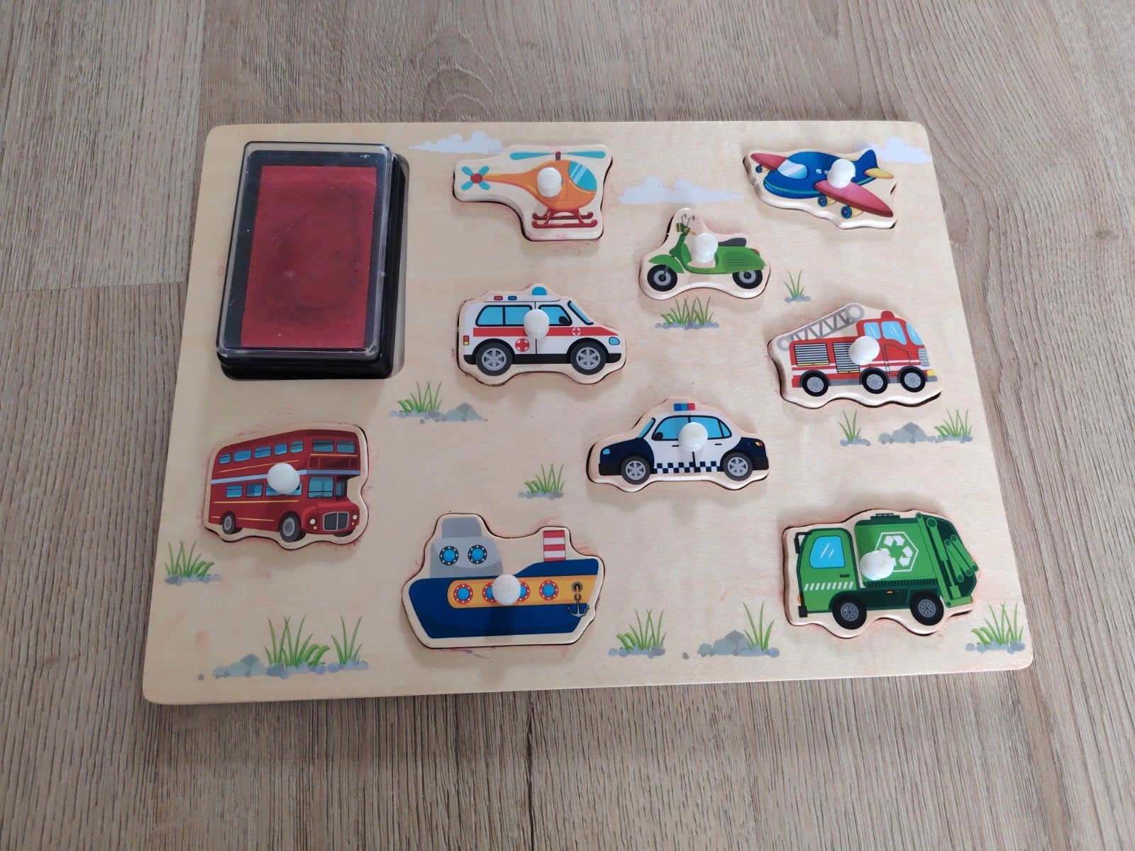 Houten stempelset voertuigen, Ophalen of Verzenden, Zo goed als nieuw, Overige typen