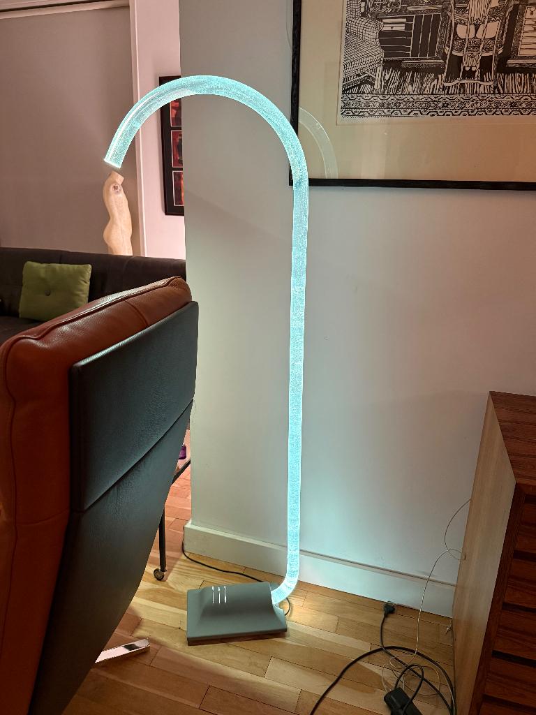 Edy ten Berge Acrylglas buis vloerlamp Queen 80-er jaren, Glas, Gebruikt, 150 tot 200 cm, Ophalen