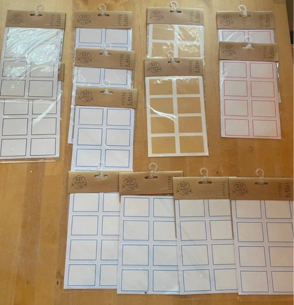 416 (13 x 32 stuks) etiketstickers in diverse kleuren, Ophalen of Verzenden, Nieuw, Meerdere stickers