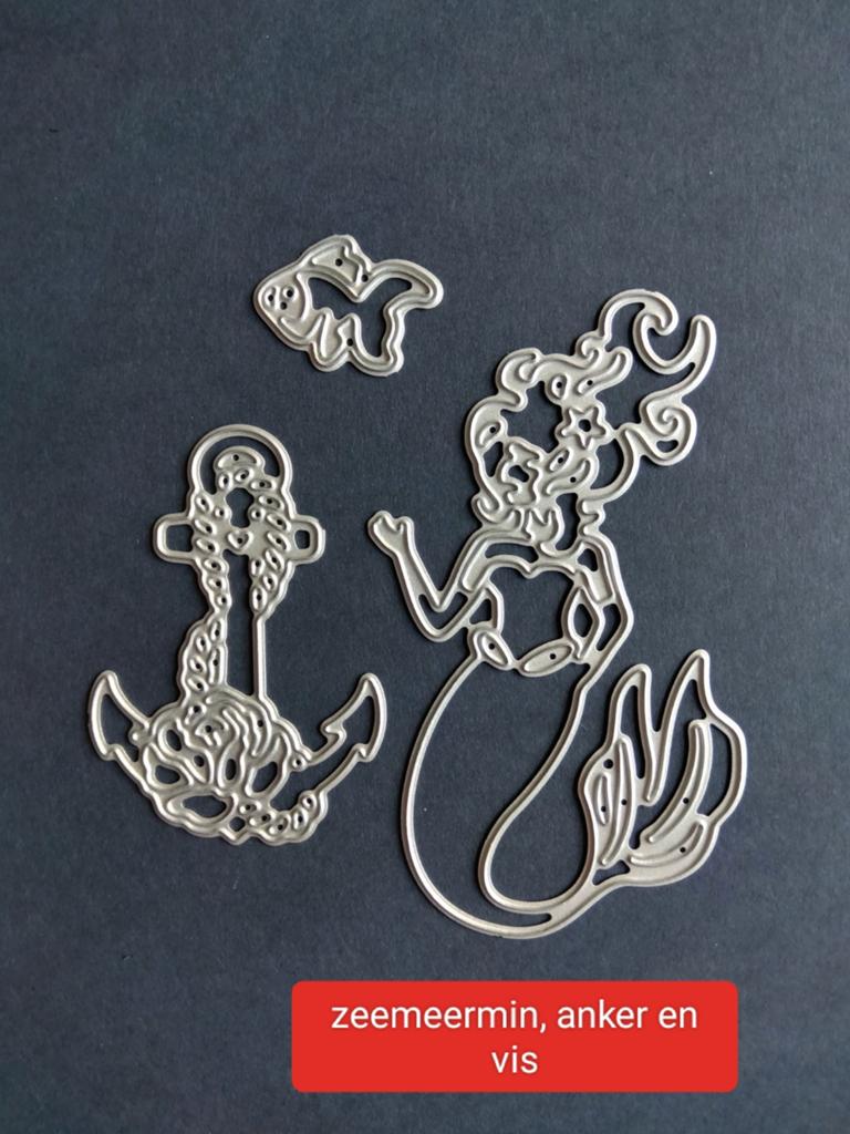 Snijmallen zeemeermin, anker en vis, Ophalen of Verzenden, Zo goed als nieuw, Overige thema's, Pons of Mal
