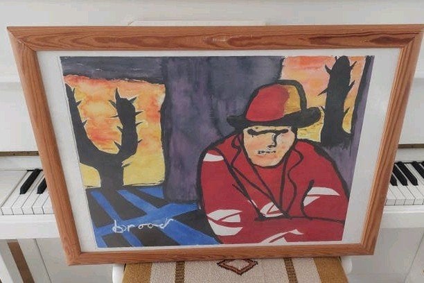 Leuke REPLICA van Herman Brood man met cactussen, Ophalen