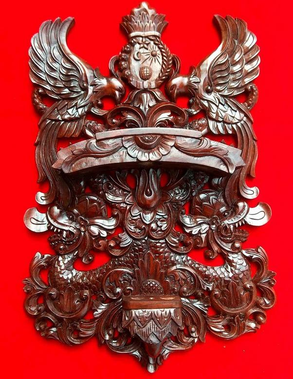 Blawong Wandhouder Keris 3 Keris Teak Hout Kris Krissen BW03, Verzenden