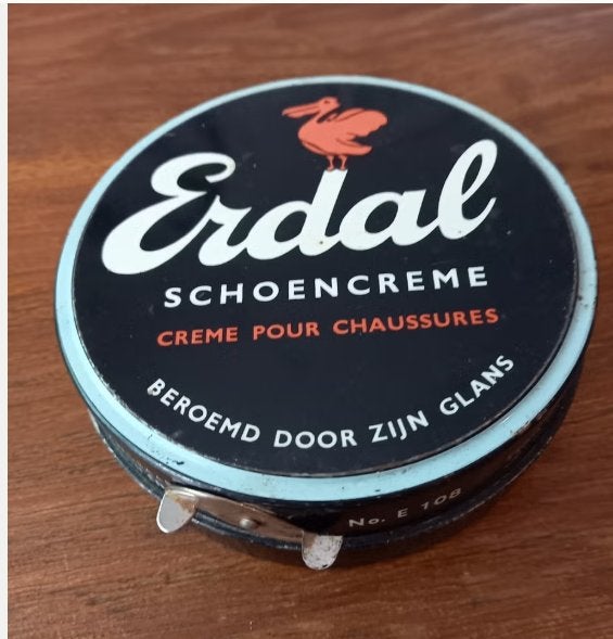 Erdal groot vintage schoenpoetsblik, Verzamelen, Verzenden, Gebruikt, Overige