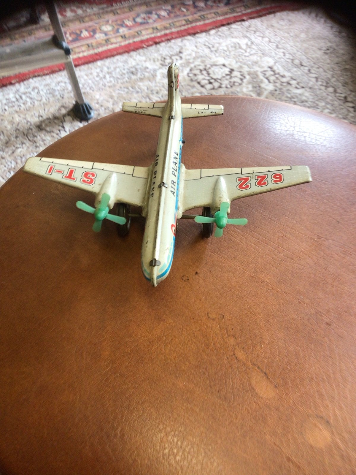 Vintage Blikken Vliegtuig met Werkende Propellers, Ophalen of Verzenden