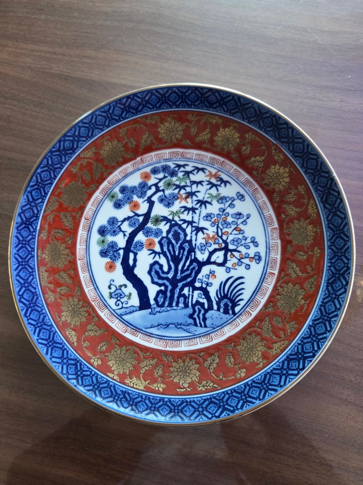 Goud Imari Handgeschilderd Decoratief Bord, Ophalen of Verzenden