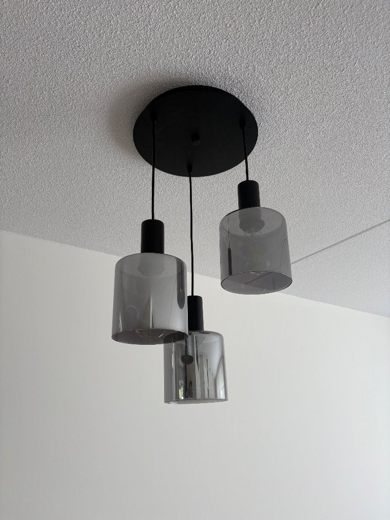 Hanglamp rookglas, Ophalen, Zo goed als nieuw, Glas, Minder dan 50 cm