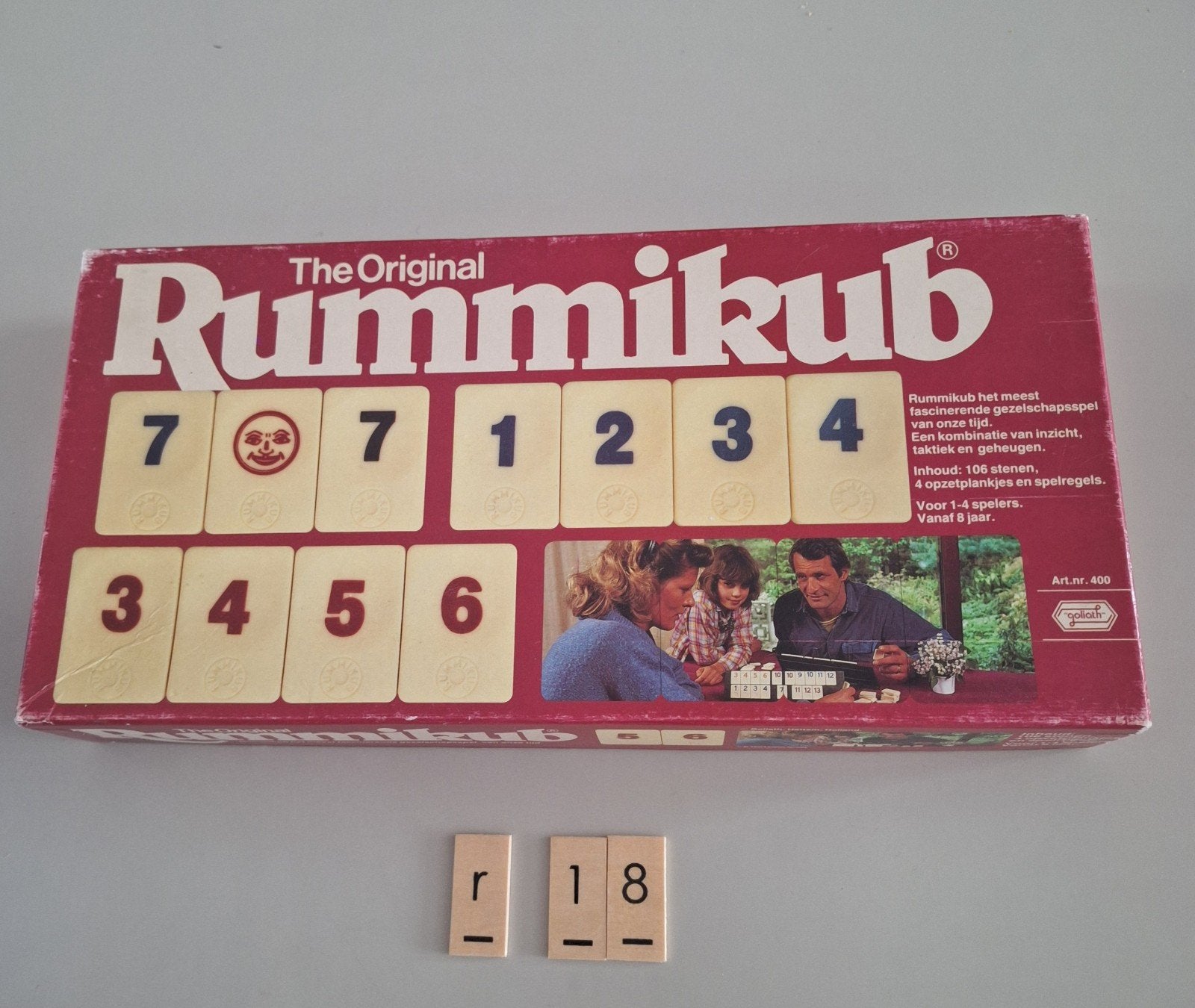 Rummikub. grote stenen, Goliath,, Hobby en Vrije tijd, Ophalen of Verzenden, Zo goed als nieuw, Goliath