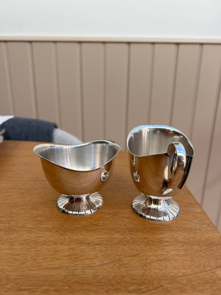 Douwe Egberts verzilverde schaaltjes, Antiek en Kunst, Ophalen of Verzenden, Zilver