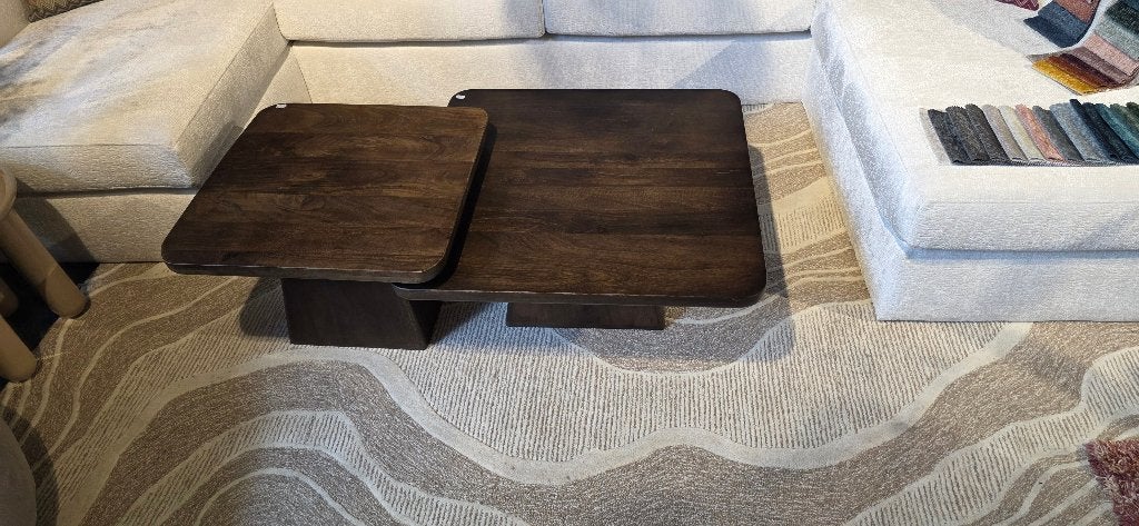 Salontafel Stockholm Walnoot Bruin 60 cm & 80 cm SHOWMODEL, Huis en Inrichting, Tafels | Salontafels, Ophalen, 50 tot 100 cm, Bornsestraat 31