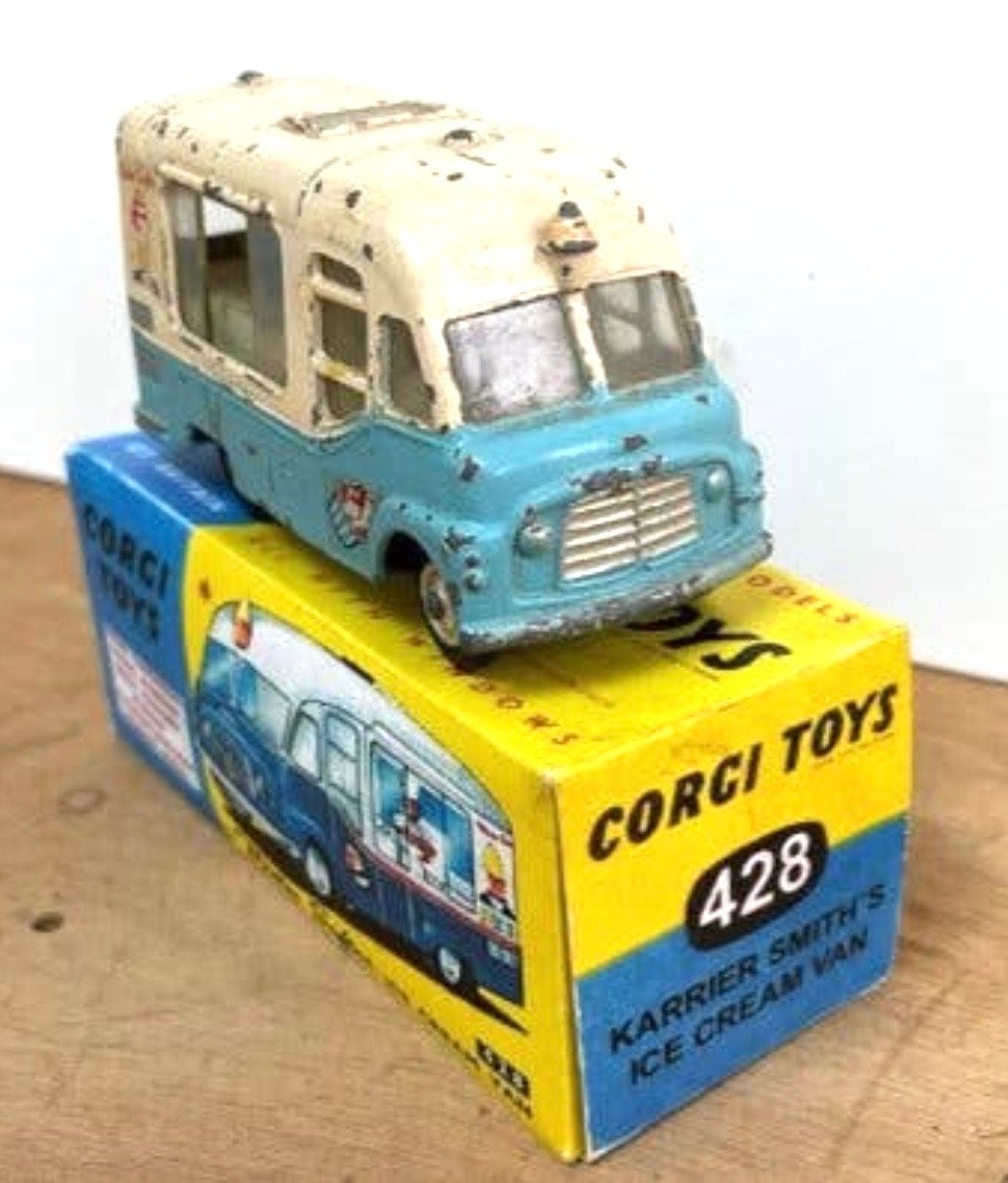 Vintage Corgi Toys 428 Karrier Smith's Ice Cream Van, Ophalen of Verzenden, Gebruikt, Auto, Overige merken