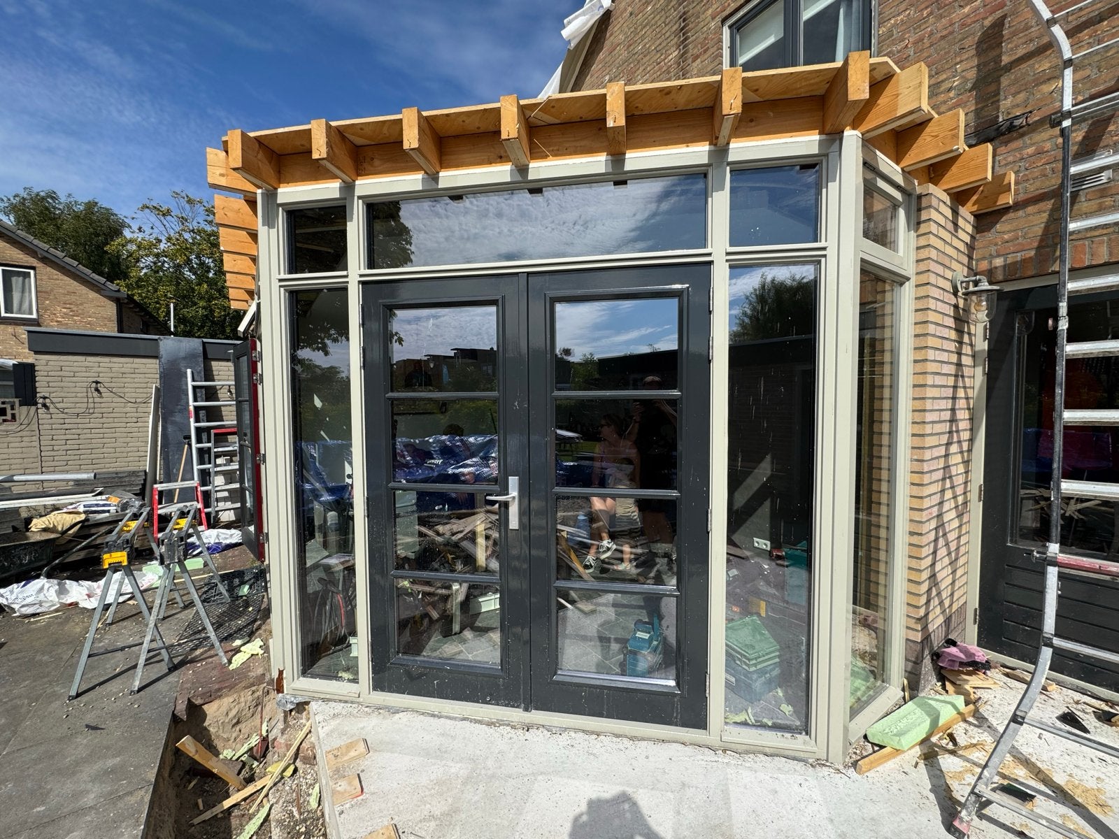 Buitendeur met Glas - Breedte 2660mm, Hoogte 2638mm, Doe-het-zelf en Verbouw, Ophalen, Hout, 120 cm of meer, 215 cm of meer
