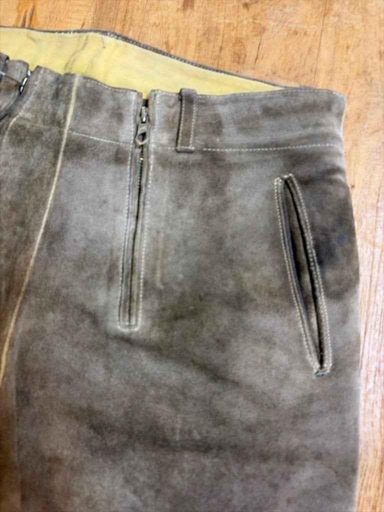 Korte Lederhosen dames, Beige, Maat 46/48 (XL) of groter, Djt@dejuistetoon.eu, Ophalen of Verzenden