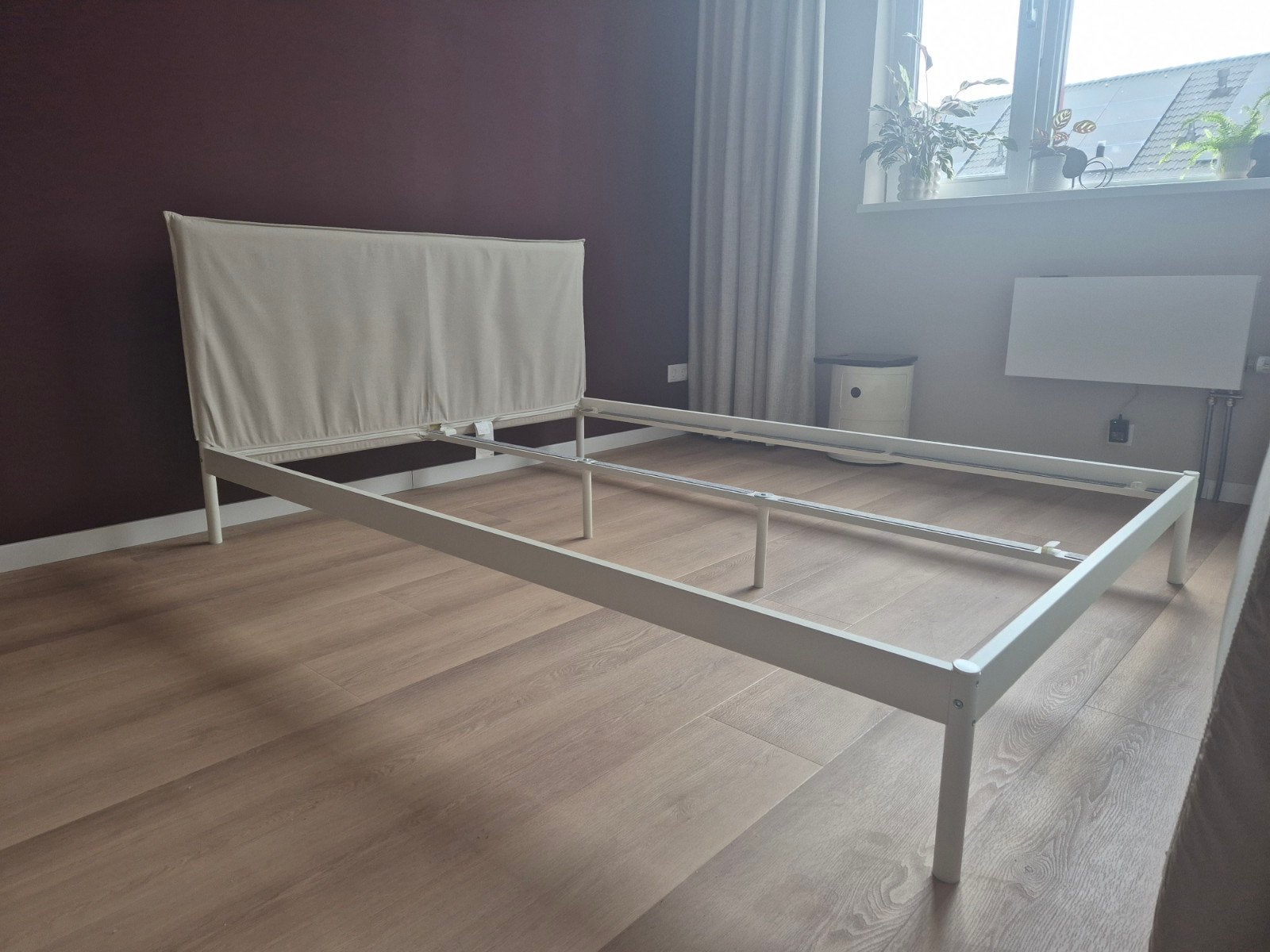 IKEA Kleppstad bedframe 140x200, Huis en Inrichting, Slaapkamer | Bedden, Ophalen, Gebruikt, Beige, Tweepersoons