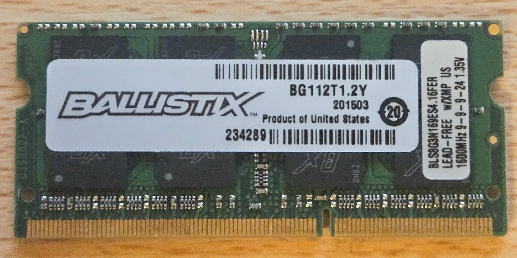 Crucial Ballistix DIMM 8GB, Gebruikt, 8 GB, DDR3, Ophalen of Verzenden