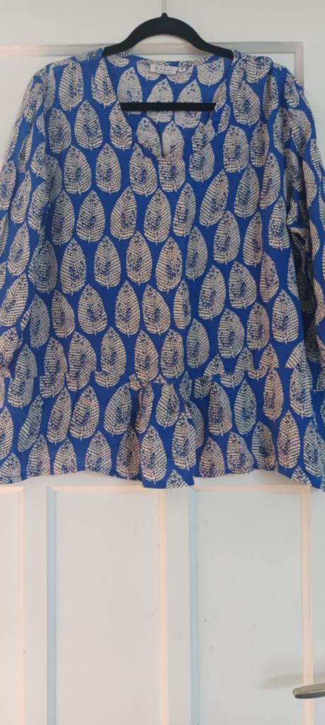Masaï blouse met bladprint, maat M, Kleding | Dames, Maat 38/40 (M), Masaï, Blauw, Ophalen of Verzenden