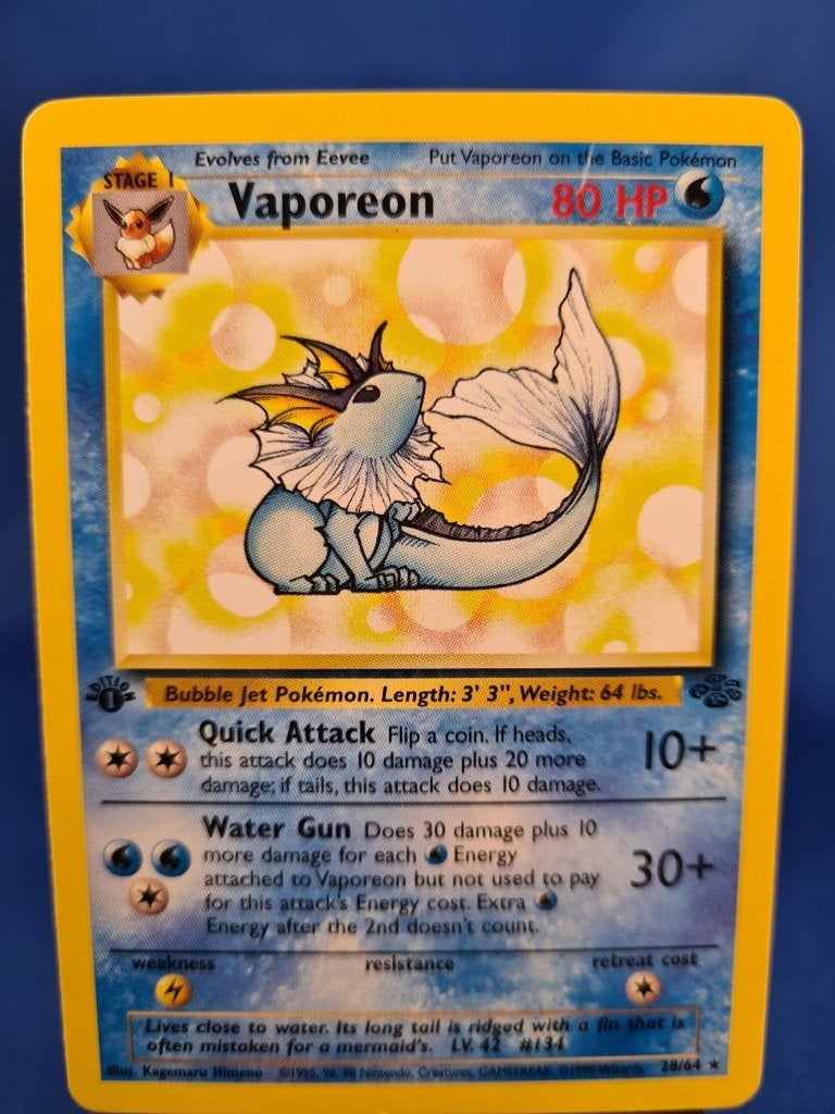 Vaporeon 28/64 - Jungle (1st edition), Verzenden, Gebruikt