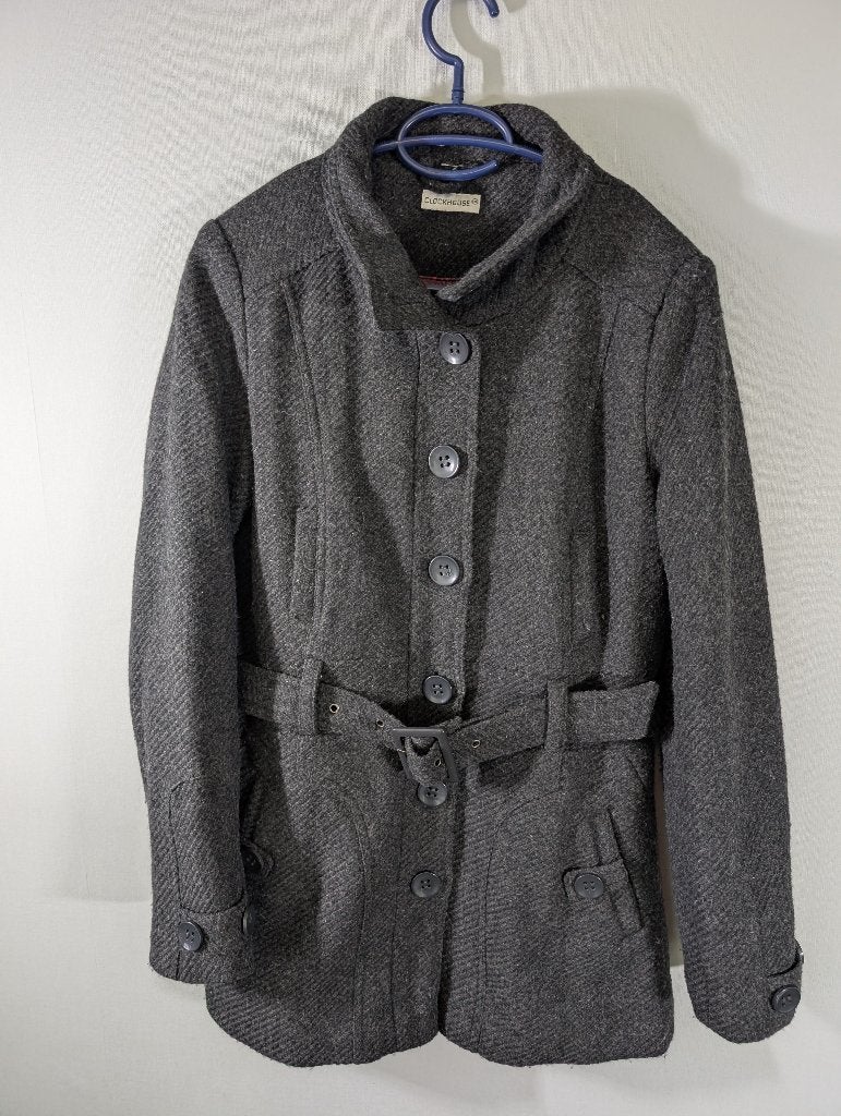 Winterjas Donkergrijs - mt L (42/44), Kleding | Dames, Jassen | Winter, Ophalen, Clockhouse (van C&A)., Maat 42/44 (L), Grijs
