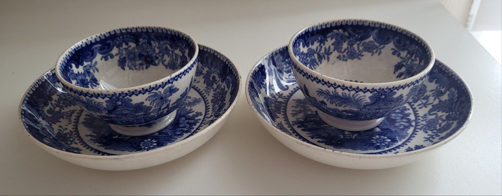 Twee 19e eeuwse Engelse kop en schotels W. Smith & Co, Ophalen of Verzenden