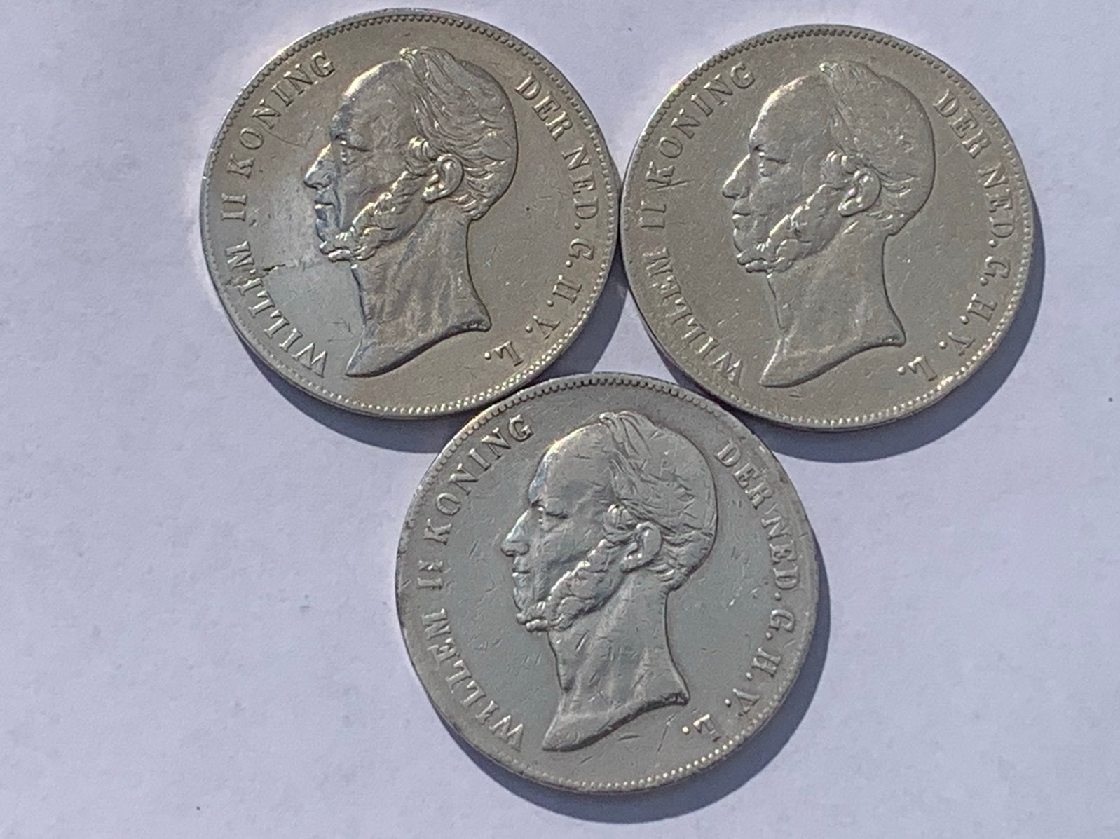 3 oude zilveren rijksdaalders W2 1847, 1848, 1849 schaars, Ophalen of Verzenden, Koning Willem II, 2½ gulden