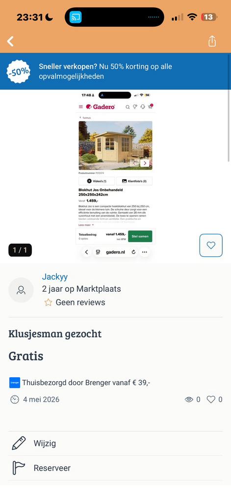 Klusjeman gezocht, Tickets en Kaartjes, Kortingen en Cadeaubonnen, Overige soorten