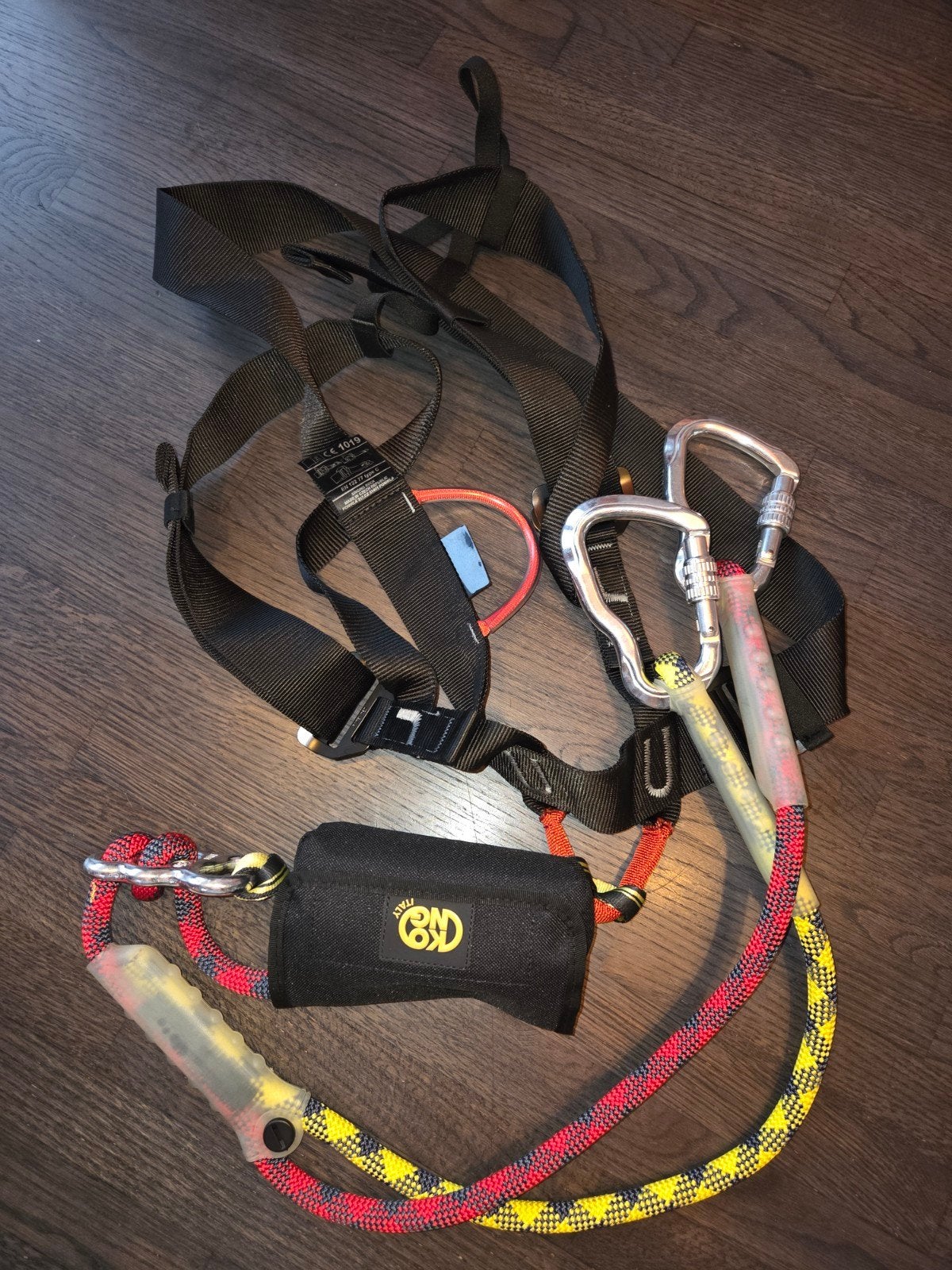 Klimtuig met zeker koord, Ophalen, Zo goed als nieuw, Klimsport-accessoire