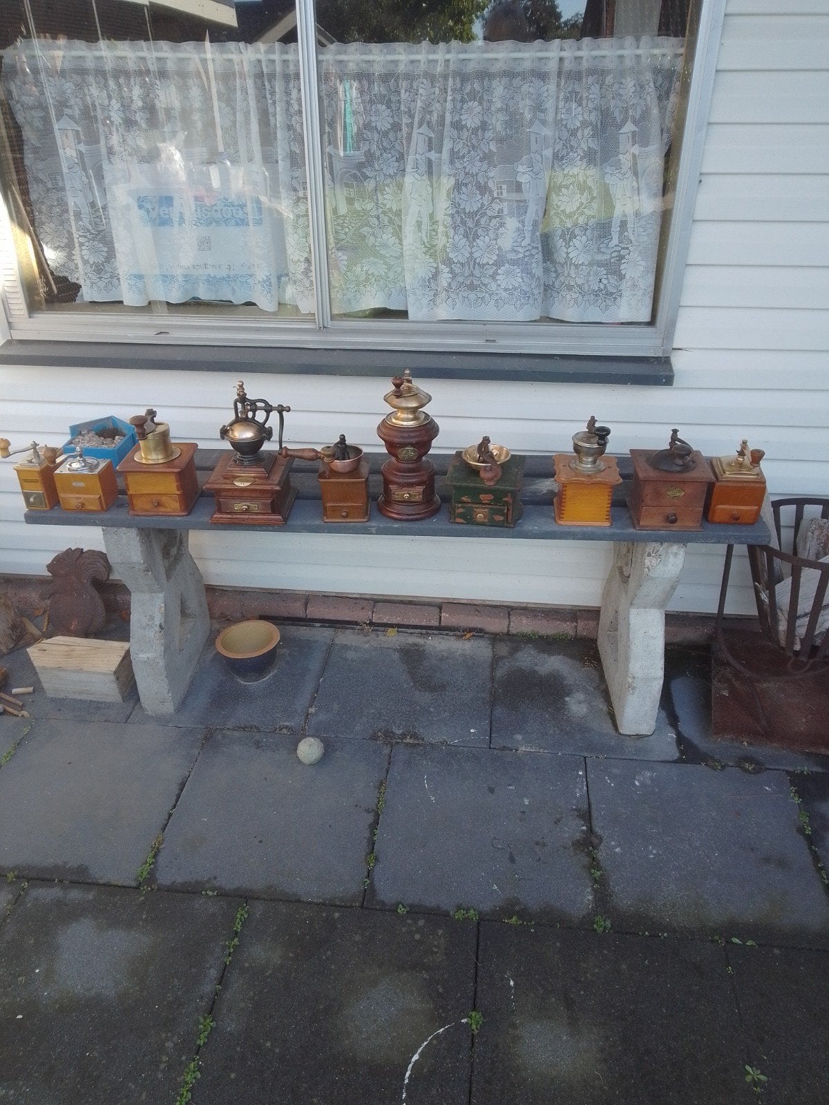 Collectie van 10 Antieke Koffiemolens, Ophalen