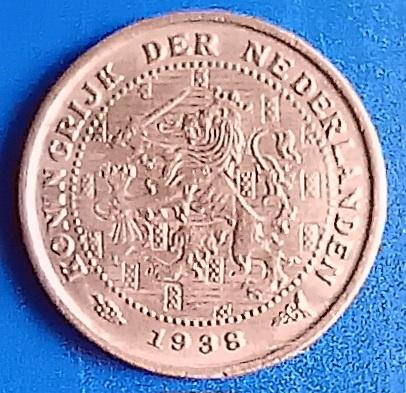 Halve cent brons uit 1938, Ophalen of Verzenden, Nederland, Munten