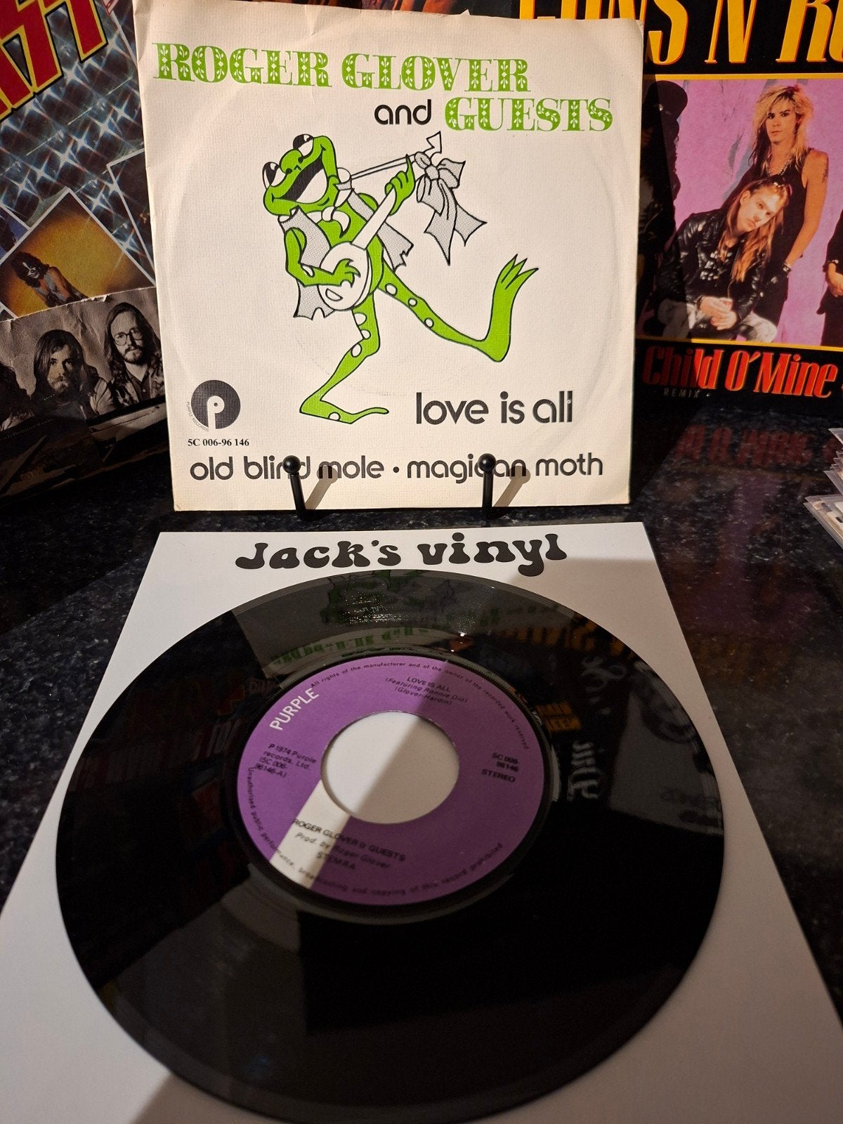 Roger Glover and Guests - Love Is All (7 inch vinyl)1975, Ophalen of Verzenden, Gebruikt, 7 inch, Overige typen