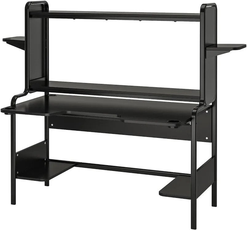 IKEA FREDDE gaming bureau - Zwart, met opbergruimte, Ophalen, Zwart, Zo goed als nieuw, IKEA