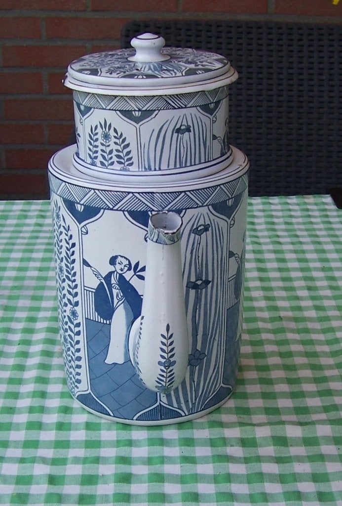 emaille koffiepot Lange Lijs oude emaille koffiepot, Antiek en Kunst, Ophalen of Verzenden