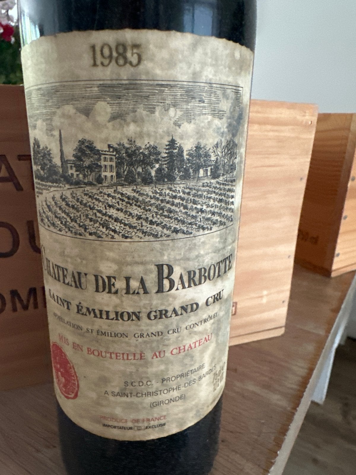 Château de La Barbotte 1985 - Saint-Émilion Grand Cru wijn, Ophalen, Gebruikt, Frankrijk, Rode wijn